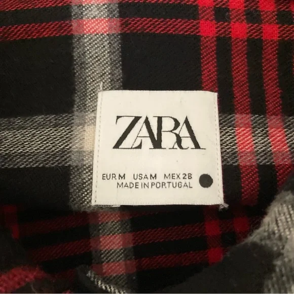Zara Plaid Flannel Overshirt Jacket - Picture 8 of 9